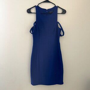 Guess navy blue off the shoulder sleeveless summer formal dress fully lined